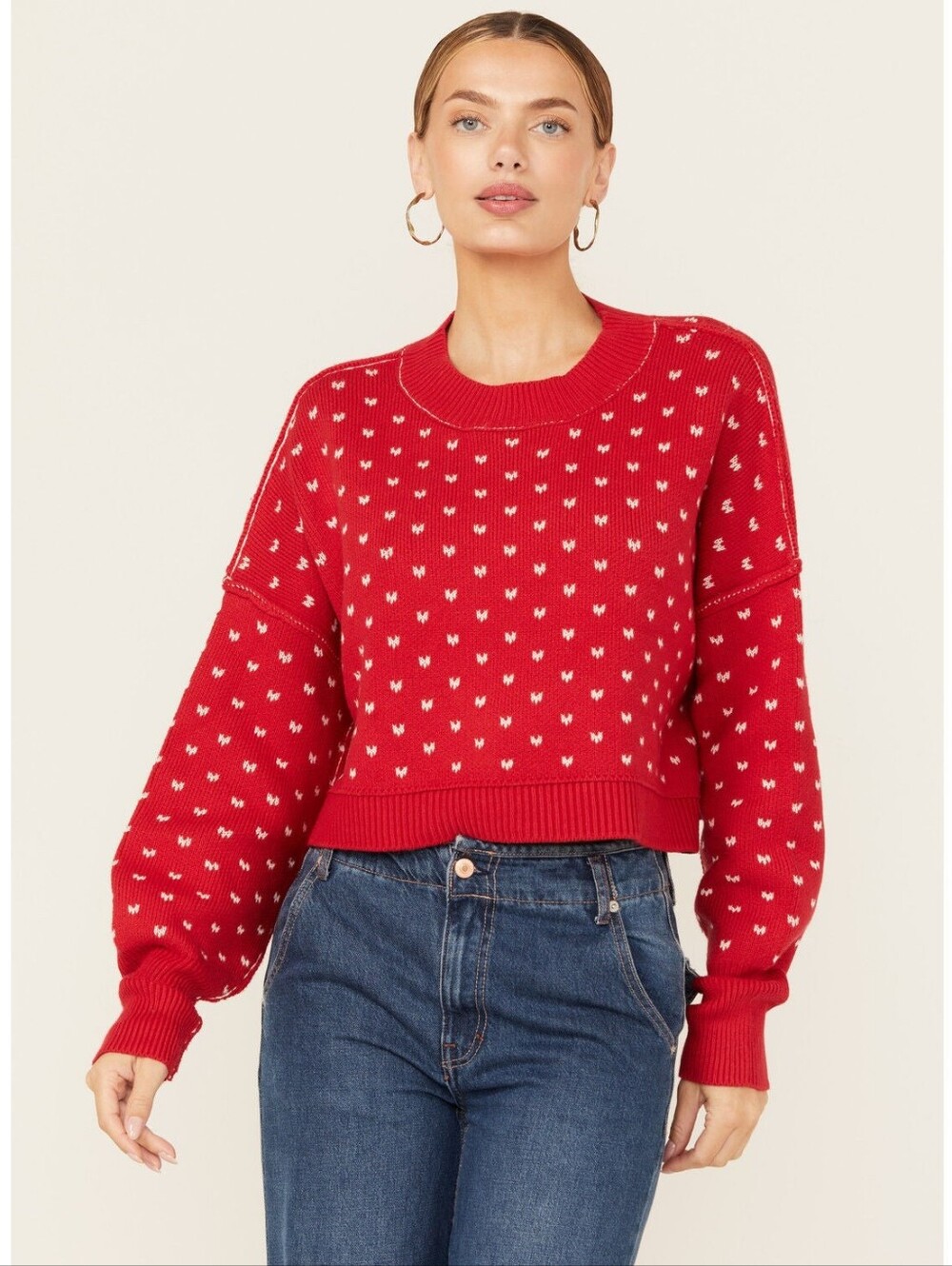 NWT Free People Women's Easy Street Solid Cropped Sweater Size: XS